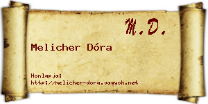 Melicher Dóra névjegykártya