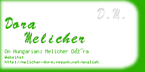 dora melicher business card